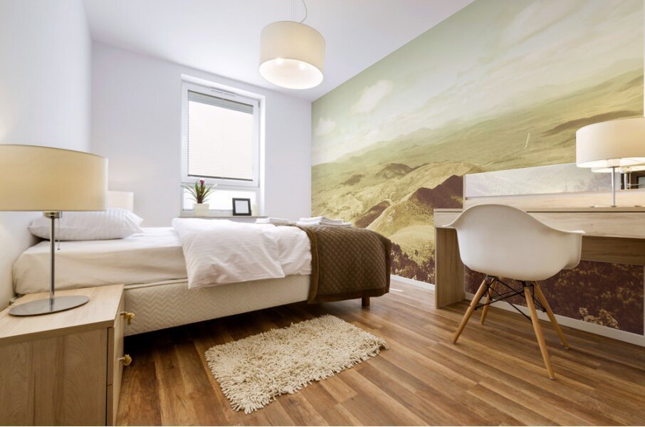 Pastel tone mountains Mural print