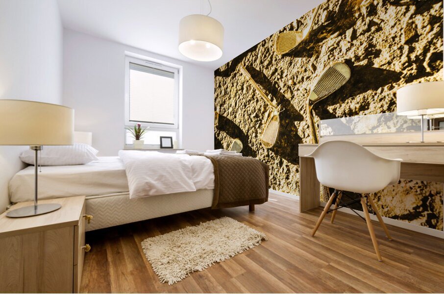 Golf and the bunker battle Mural print