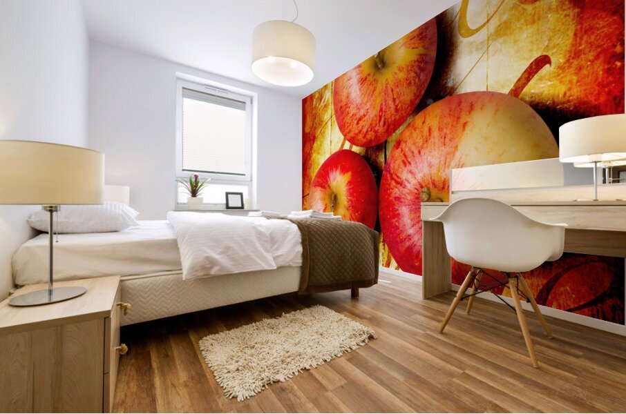 Apple barn artwork Mural print