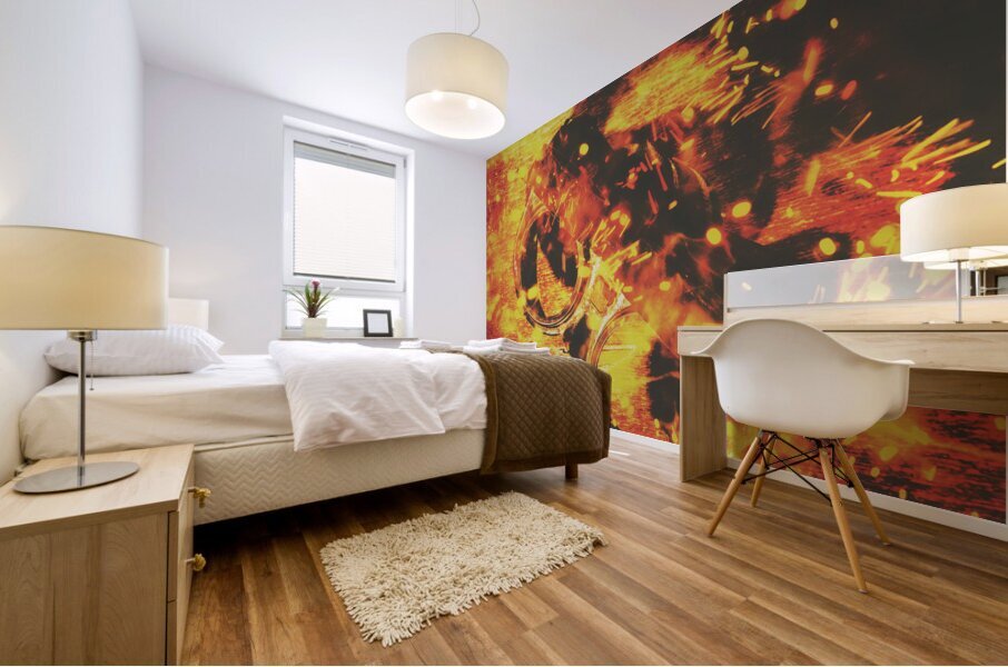 Creative industrial flames Mural print