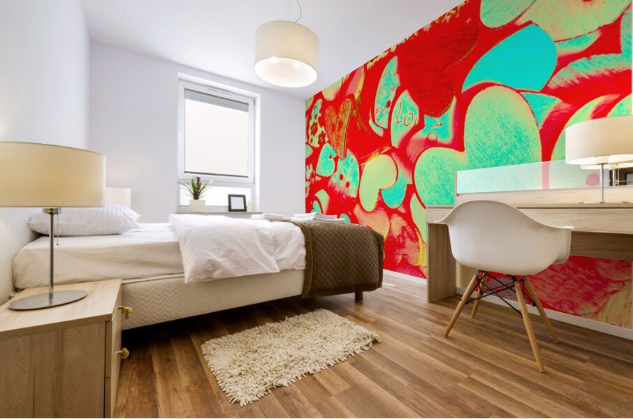 Pops of button romance Mural print