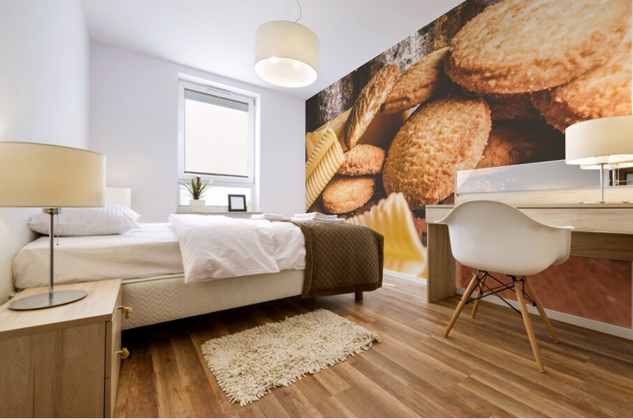 Vintage butter shortbread biscuits Mural print
