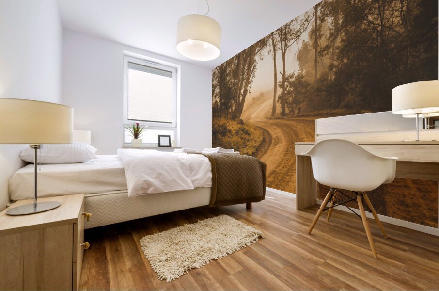 Mysterious autumn trail Mural print