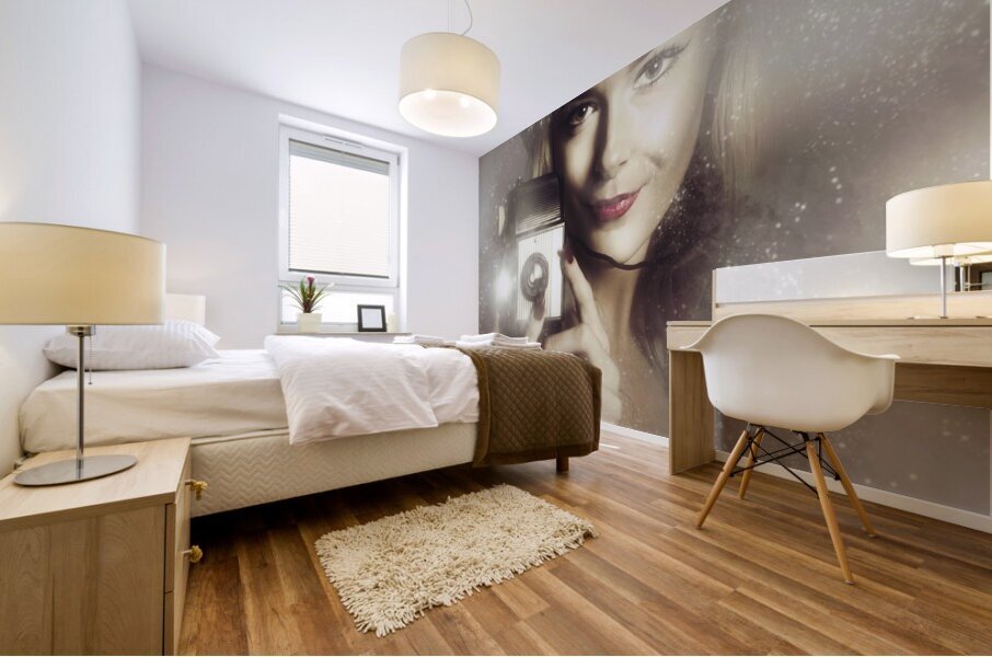 Retro Hollywood fashion photographer Mural print