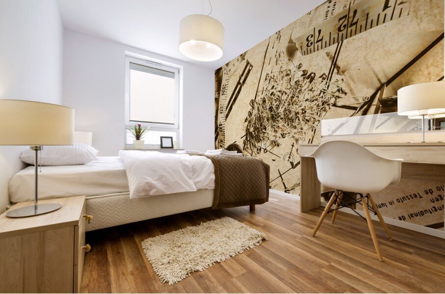 In fashion of vintage sewing Mural print