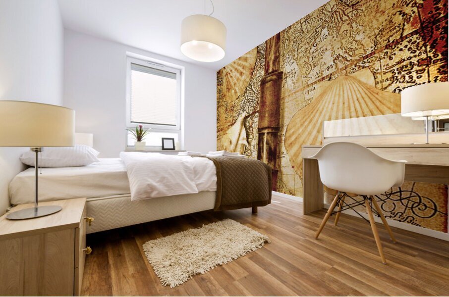 Nostalgia in a nautical ocean adventure Mural print