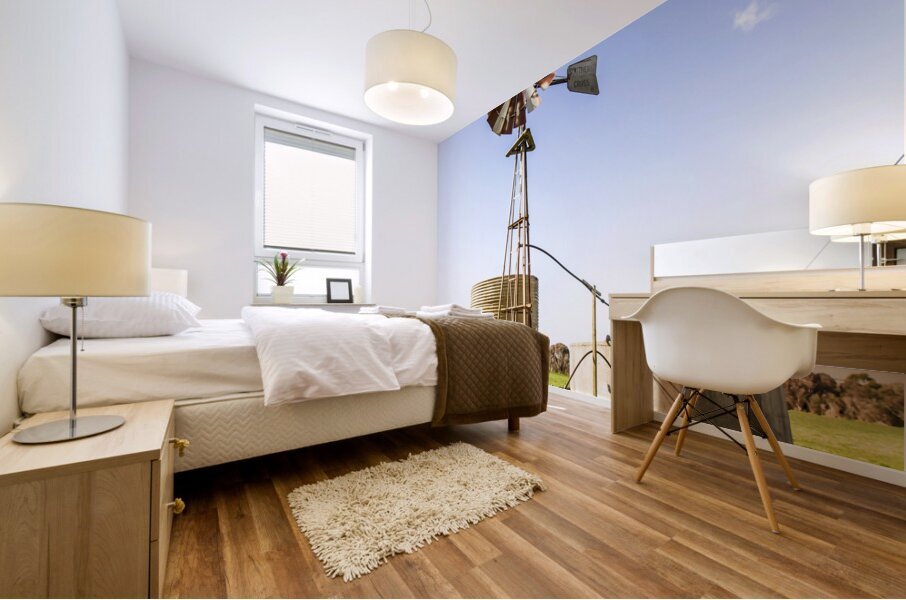 Outback Australian farm mill Mural print