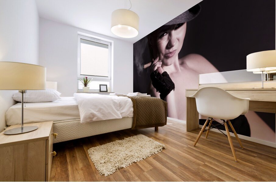 Mysterious underworld woman Mural print