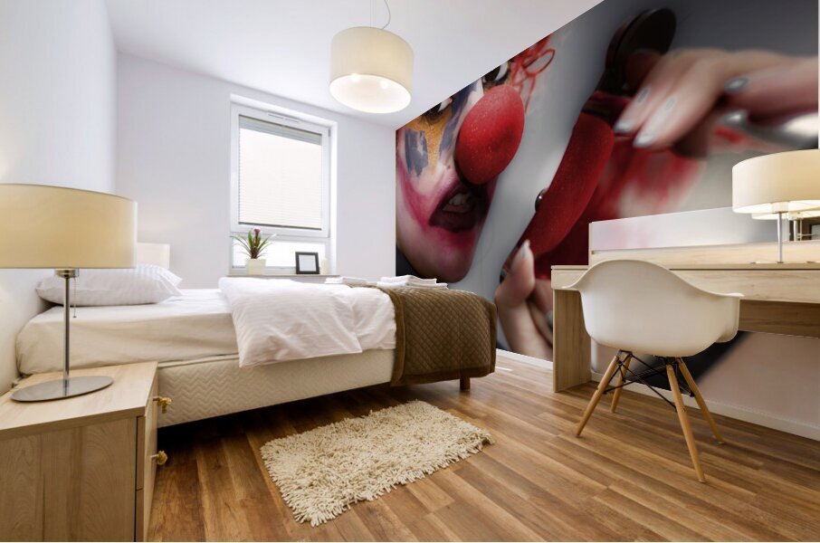 Clown Holding Flask Mural print