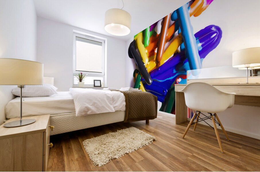 Modern rainbow art Mural print