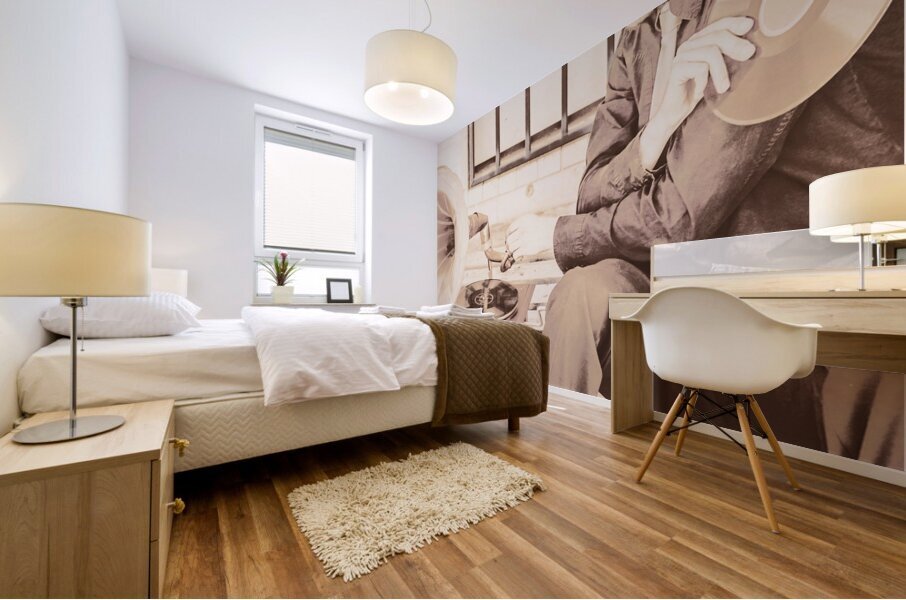 The phonograph in the back alley Mural print