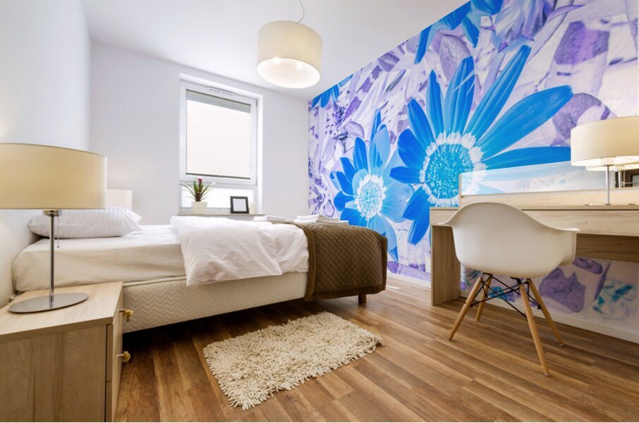 Gazania blue Mural print