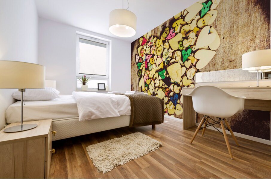 Pop heart togetherness Mural print