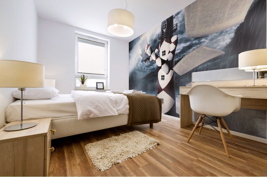 The Lighthouse And The Fishermans Tale Mural print