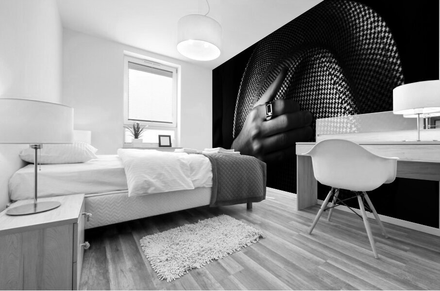 Close-up shot of a male ring hand holding hat Mural print