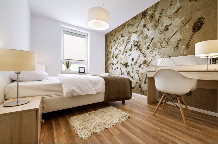 Milk and keys abstract still life Mural print