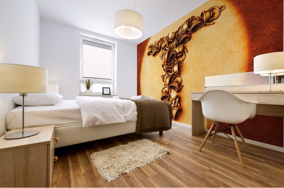 Vintage tea shop sign Mural print