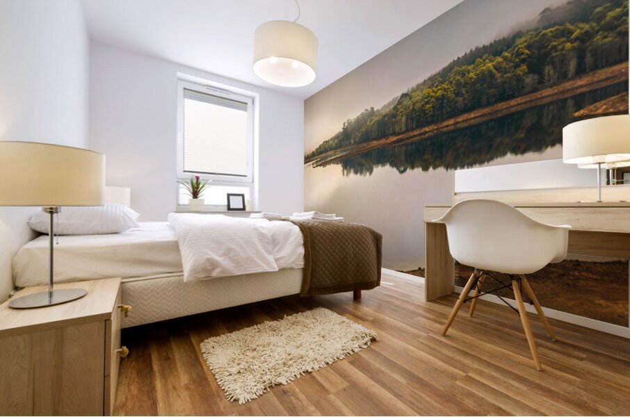 Pastel lake panorama Mural print