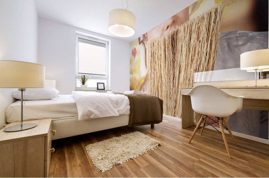 Retro Pinup Girl Doing Spring Clean Mural print