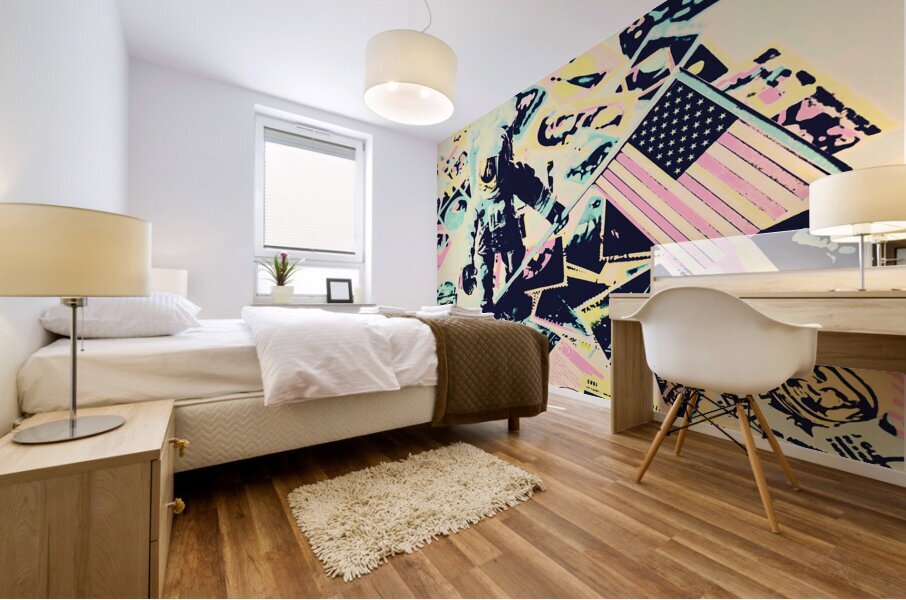 One small stamp for mankind Mural print