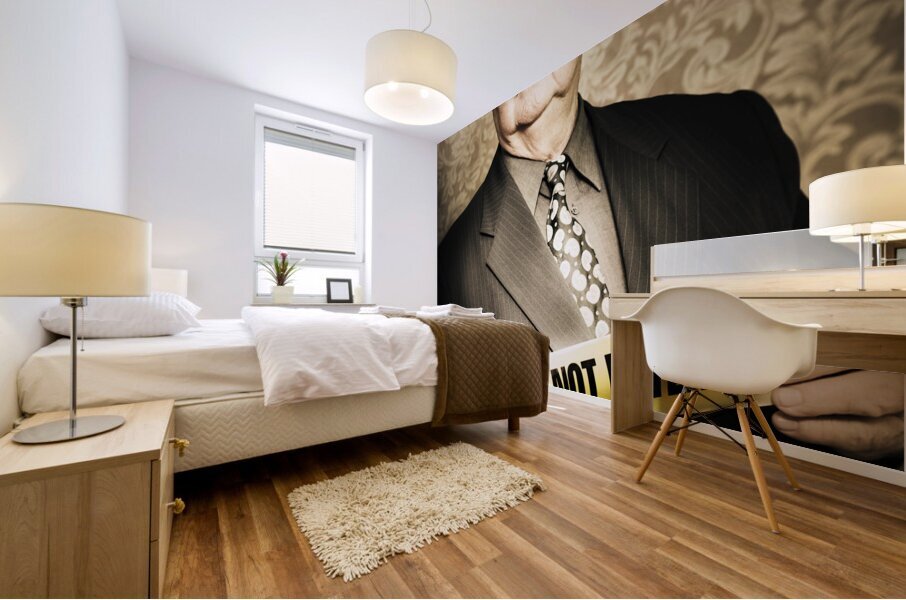 Astute fifties crime scene investigator Mural print