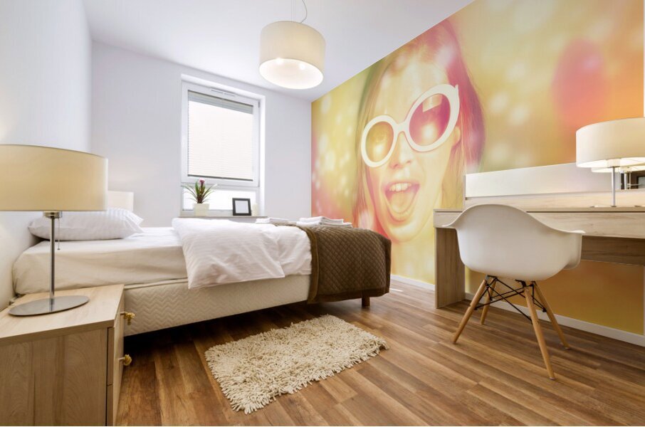 Pinup beauty in excited fashion abstract  Mural print