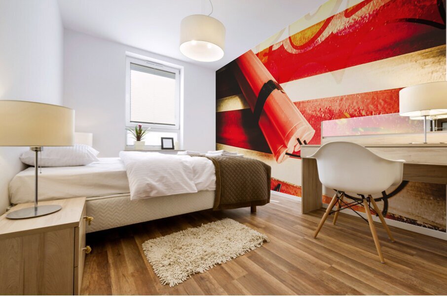 Danger bomb background Mural print