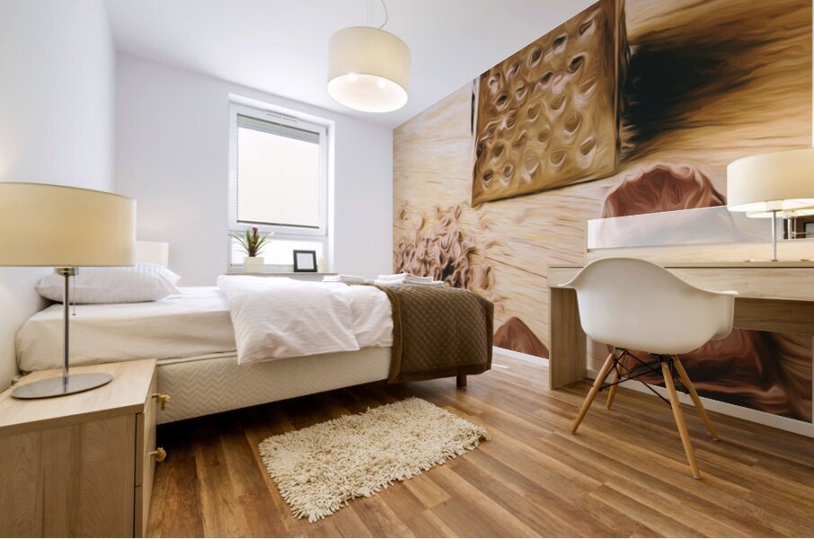 Shredded chocolate flakes fine art drawing Mural print