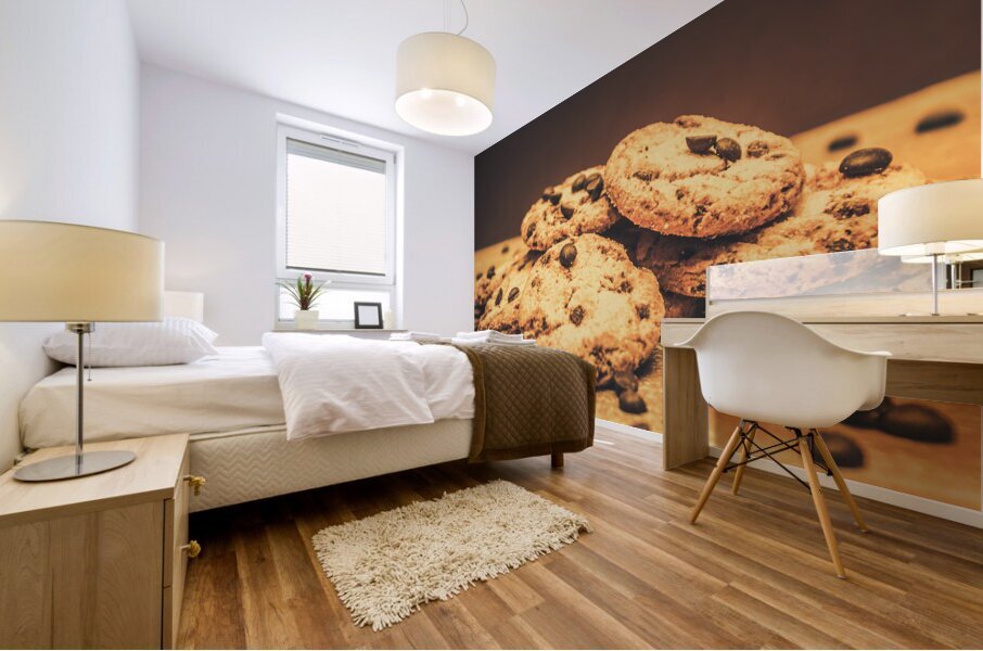 Delicious sweet baked biscuits  Mural print