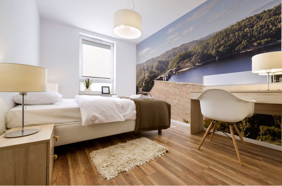 Picturesque hydroelectric dam Mural print