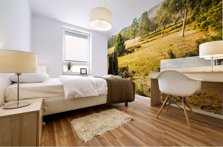 Bright and colourful forest Mural print