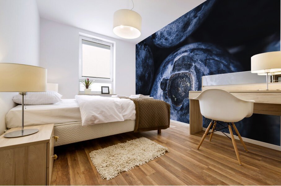 Blueberries in detail Mural print