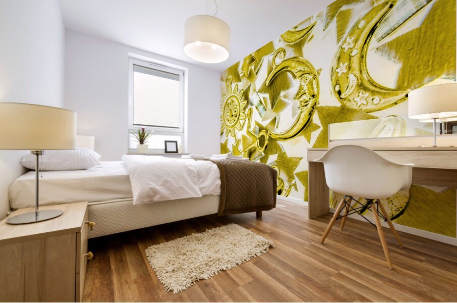 Golden galaxy Mural print