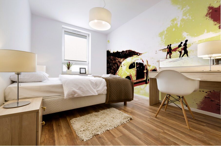 Retro Surfers Illustration Mural print