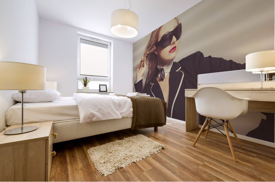 Luxury fashion girl in exclusive sunglasses Mural print