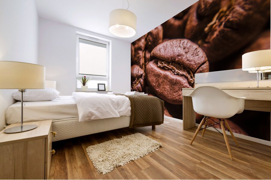 Roasted coffee bean macro Mural print