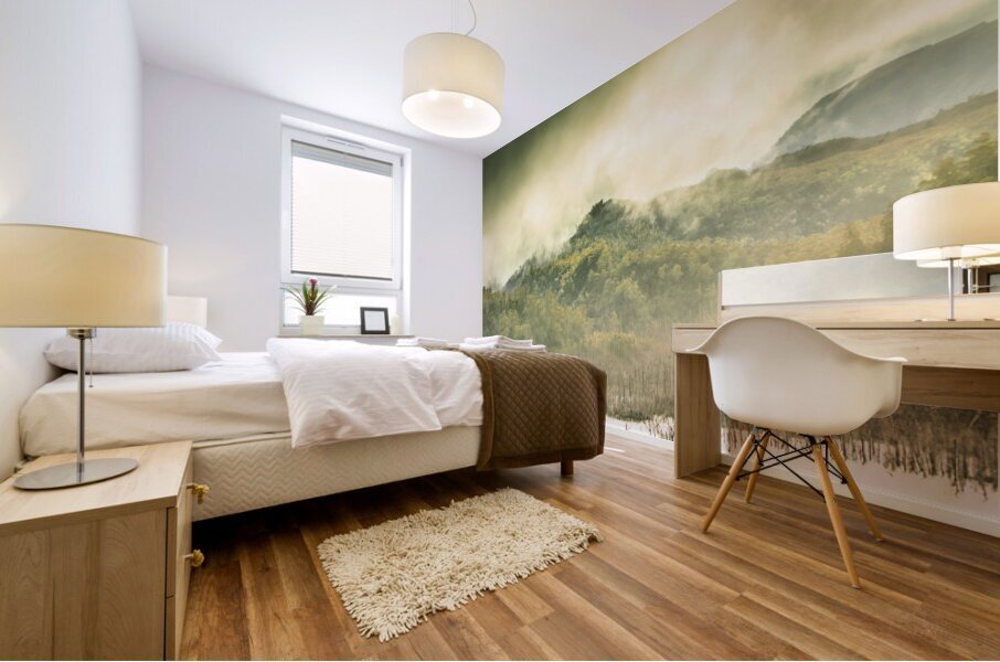 Majestic morning lake Mural print