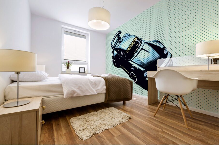 Pixel Porsche Mural print