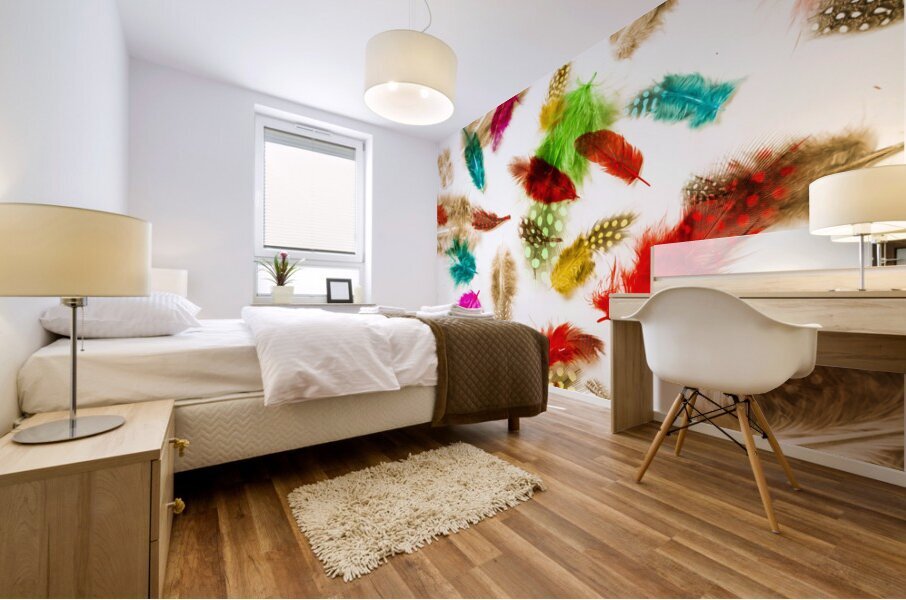 Floating in colourful abstract Mural print