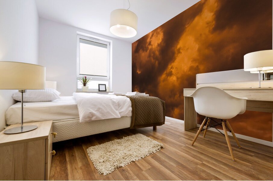 A stormy sunset Mural print