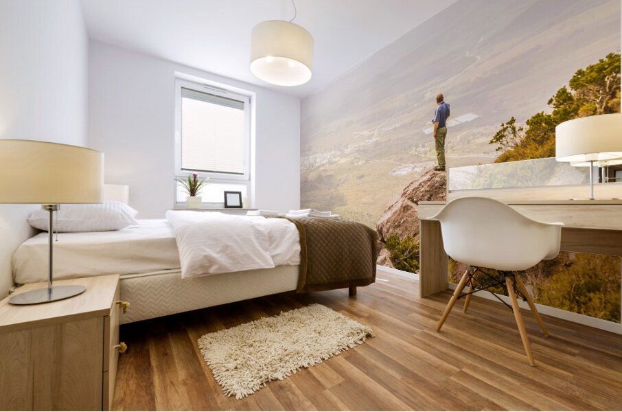 Tourist On The Tip of Western Tasmania Mural print