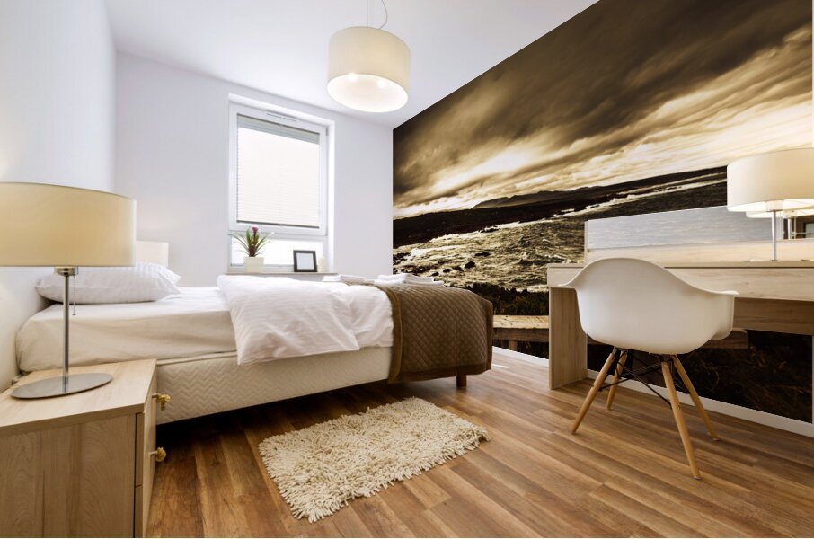 Intense coastline drama Mural print