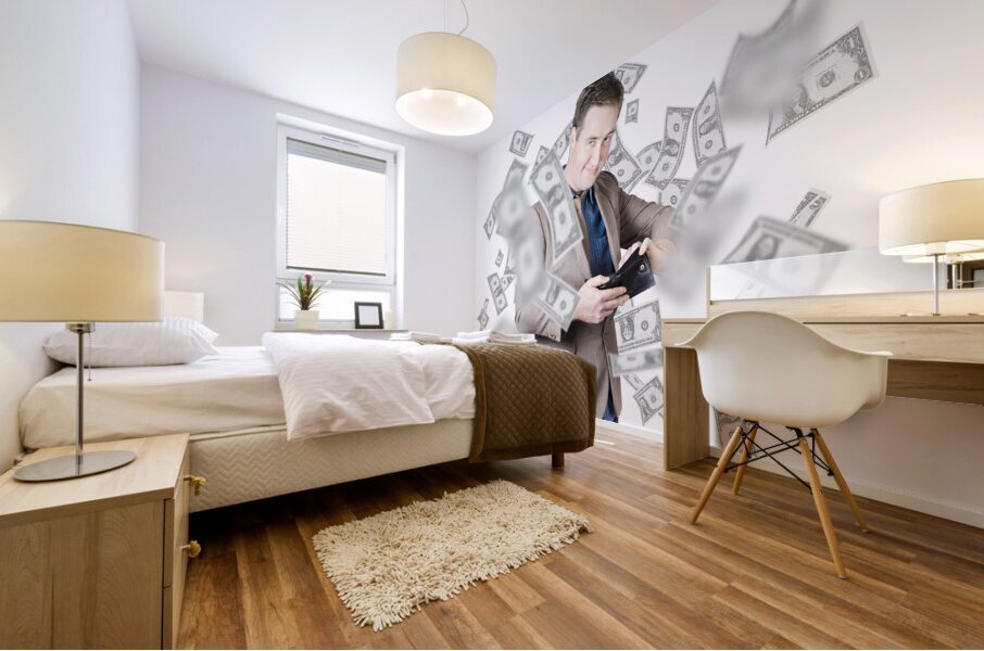 Businessman Holding Wallet Mural print