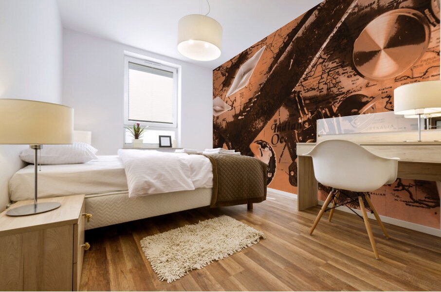 Course for seven seas Mural print