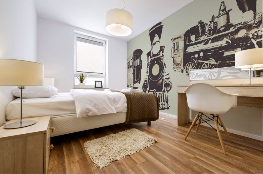 Train stationed Mural print