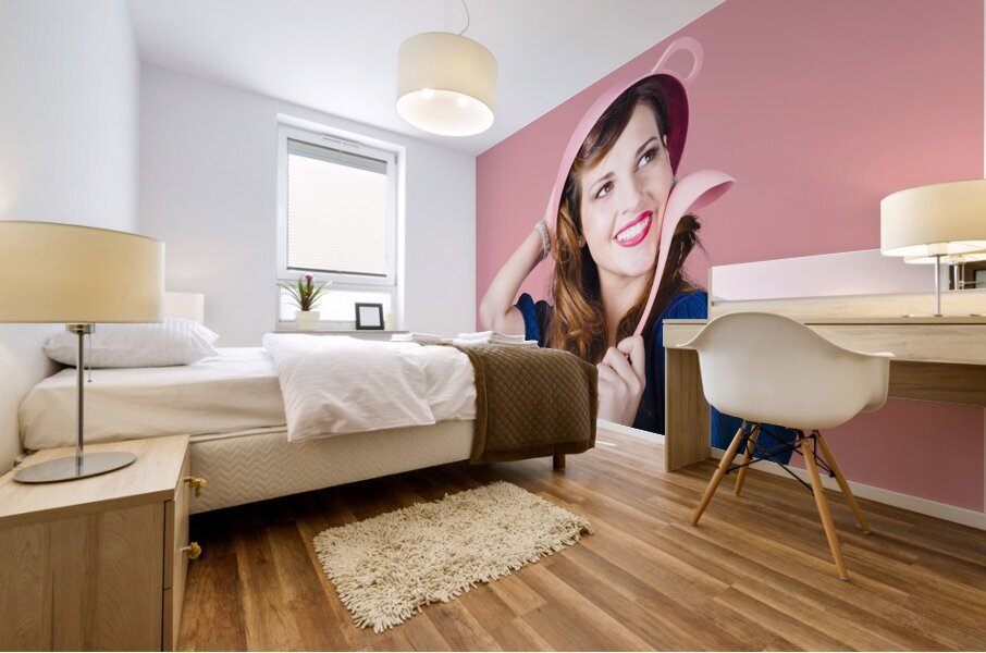 Pinup cook in funny pose Mural print