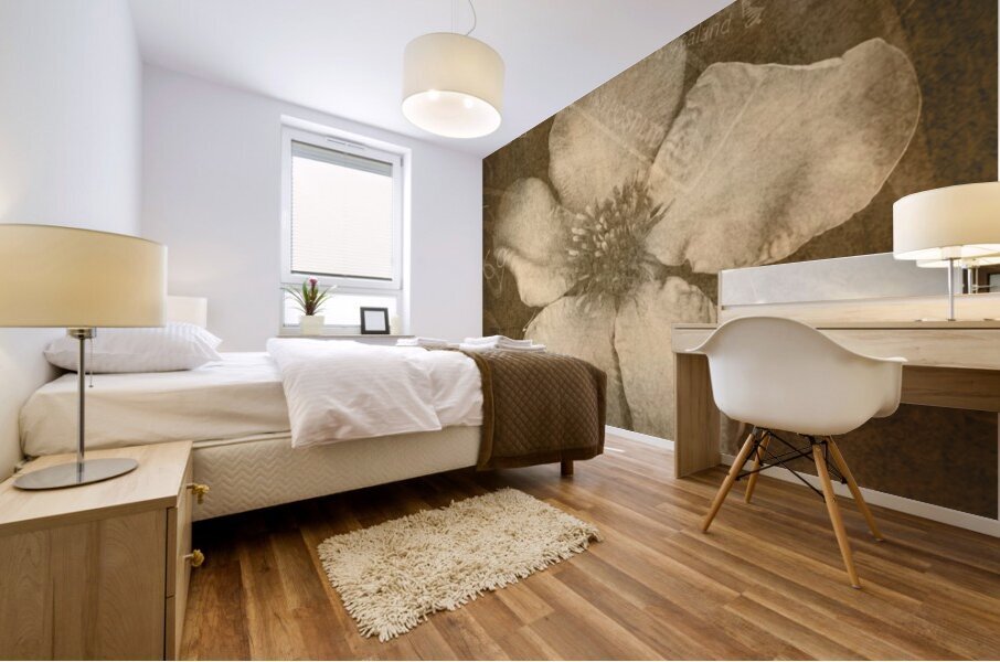 Vintage postcard flower Mural print