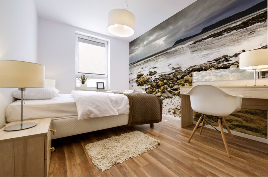 Beach storms and turbulent seas Mural print