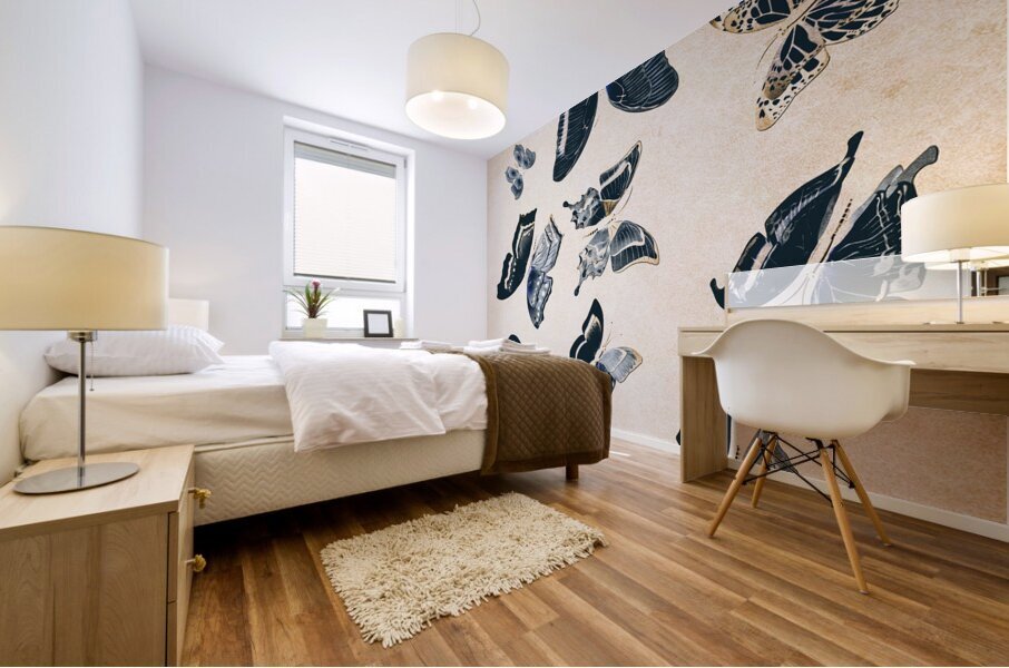 Scrapbook butterflies Mural print