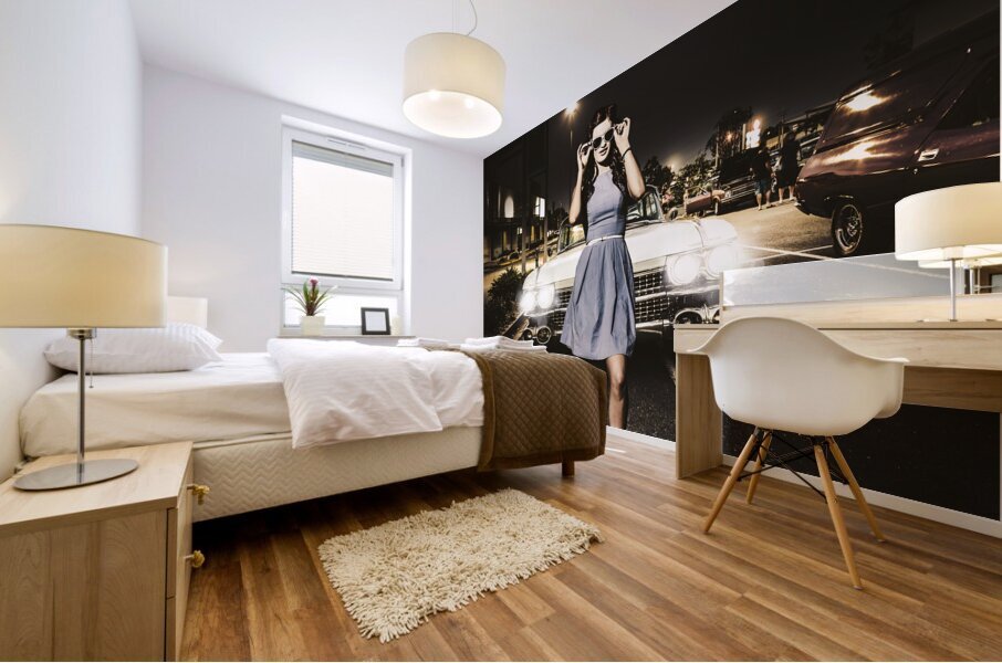 60s American car culture Mural print